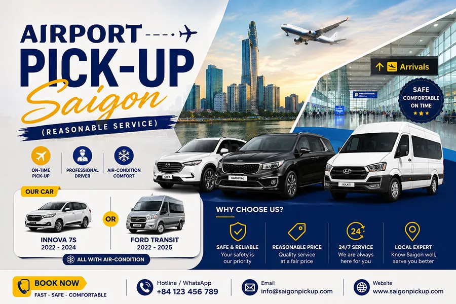 Airport Pick-Up Saigon service with reasonable price and professional driver