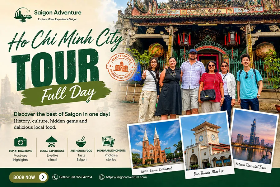 Ho Chi Minh City Tour Full Day guided visit to historic temples and local attractions