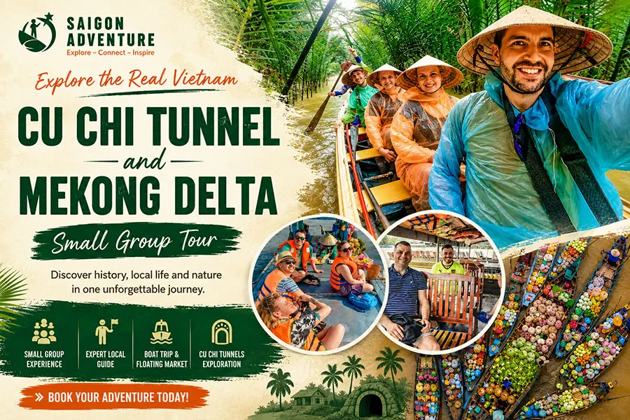 Cu Chi Tunnel and Mekong Delta Small Group Tour with local boat ride, floating market and authentic Vietnam experience