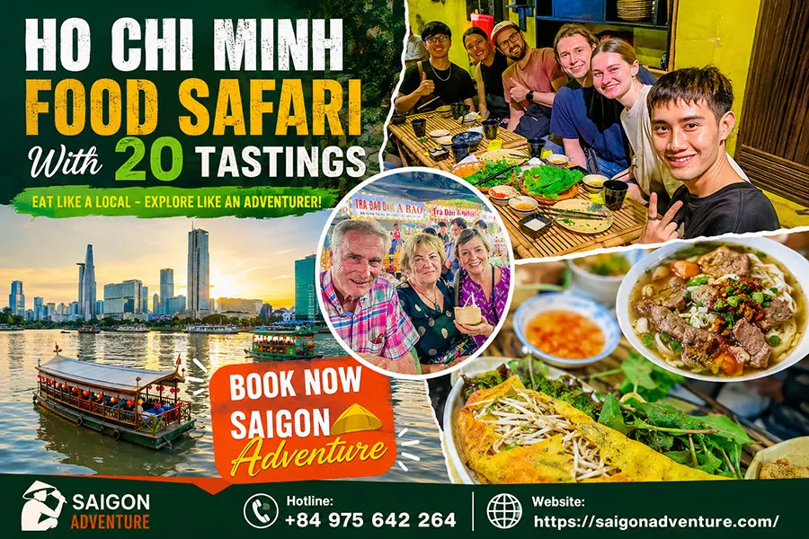 Ho Chi Minh Food Safari With 20 Tastings by Saigon Adventure with real tourists and local food experiences