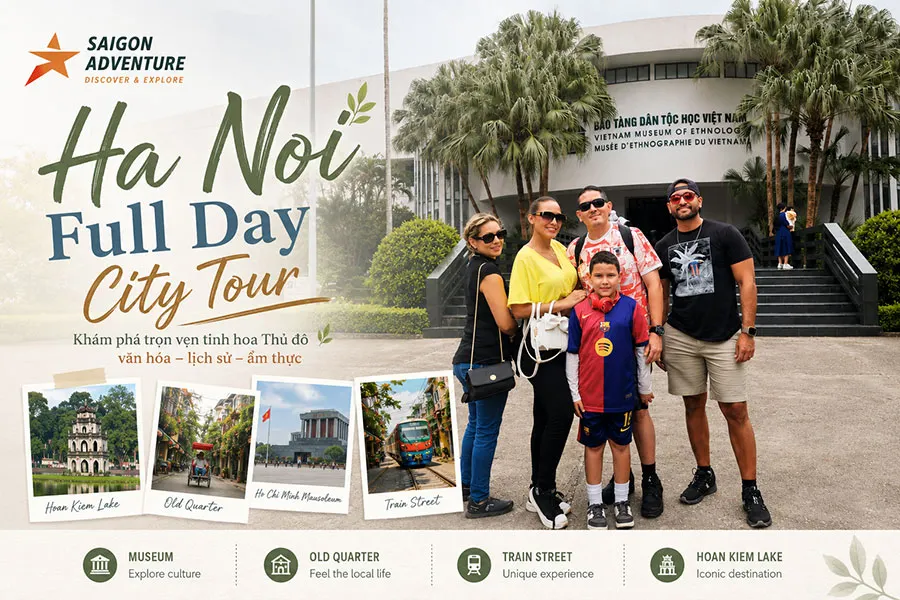 Ha Noi Full Day City Tour visitors at Vietnam Museum of Ethnology exploring Hanoi cultural attractions