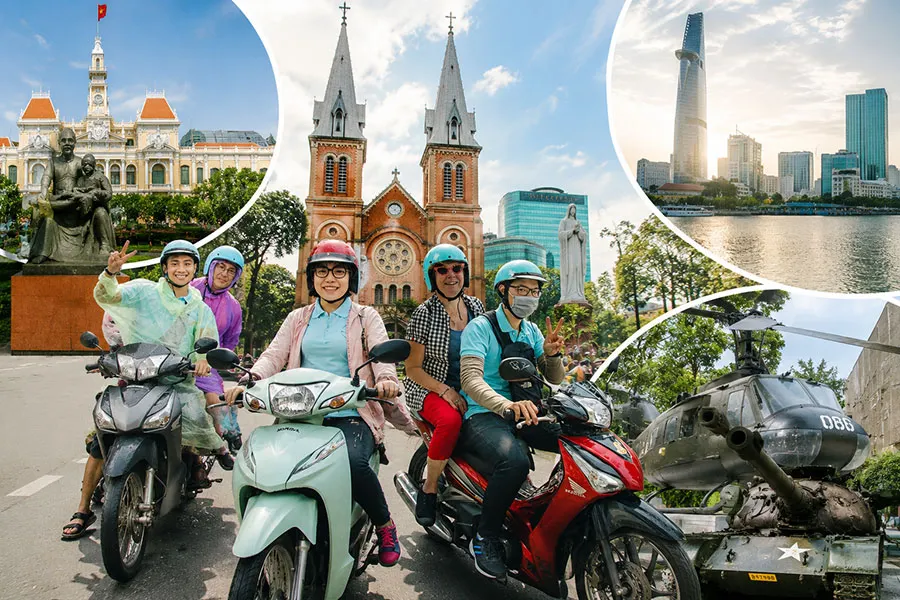 Saigon Motorbike Tour exploring famous landmarks and War Remnants Museum in Ho Chi Minh City