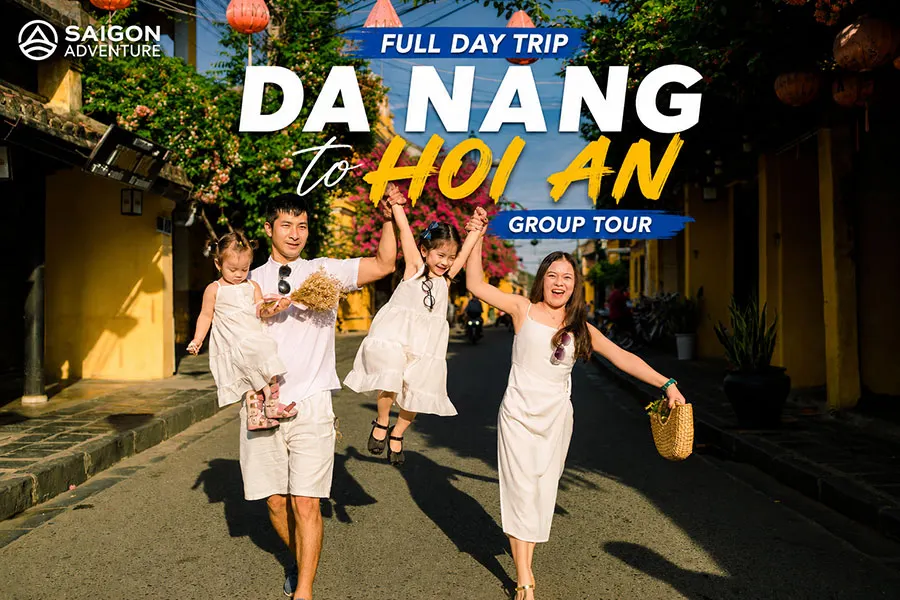 Tourists exploring Hoi An Ancient Town on a Full Day Trip From Da Nang to Hoi An