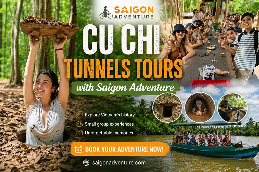 Cu Chi Tunnels Tours with Saigon Adventure exploring Vietnam wartime history and local culture