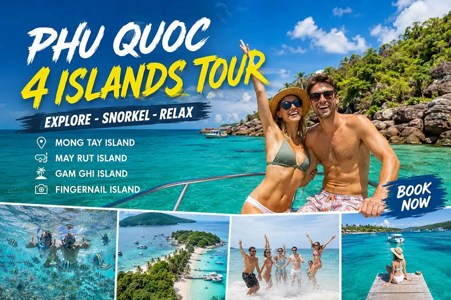 Exploring hidden beaches on the famous Phu Quoc 4 Islands Tour