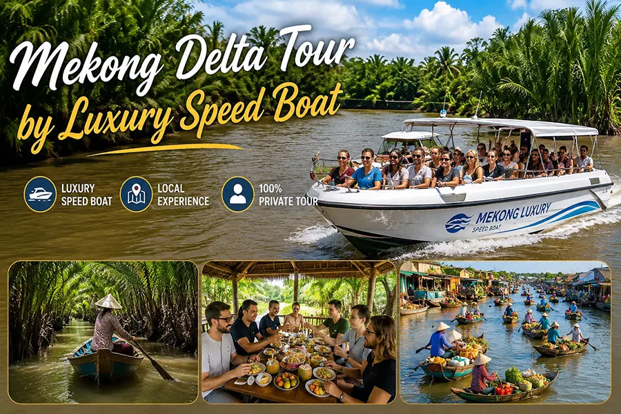 Experience a luxurious speedboat cruise around the Mekong Delta with Saigon Adventure