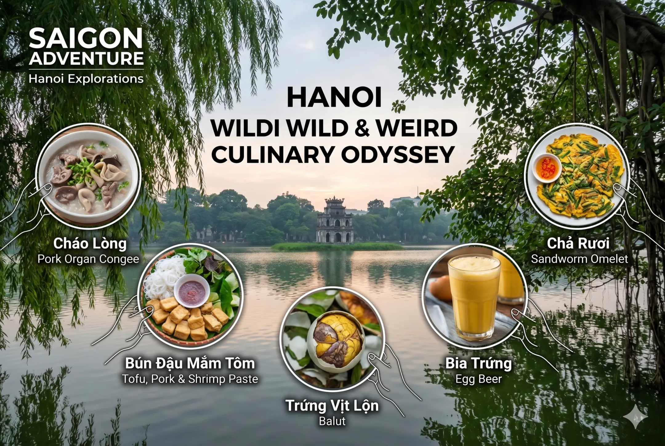 Hanoi Wild & Weird Culinary Odyssey food tour by Saigon Adventure