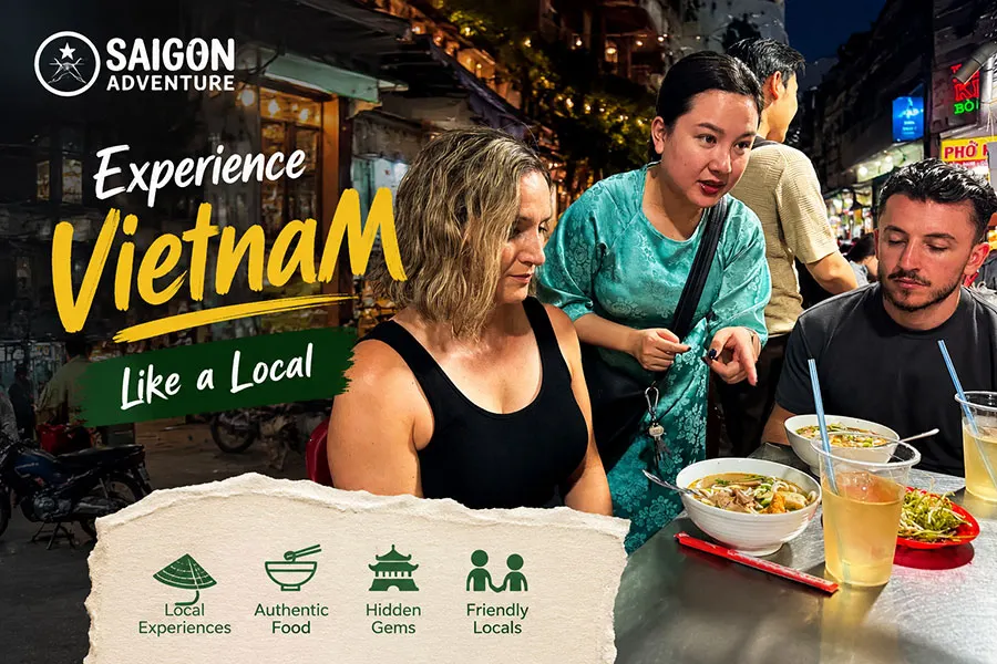 Try the famous Hue Beef Noodle Soup, one of Vietnam's iconic dishes.