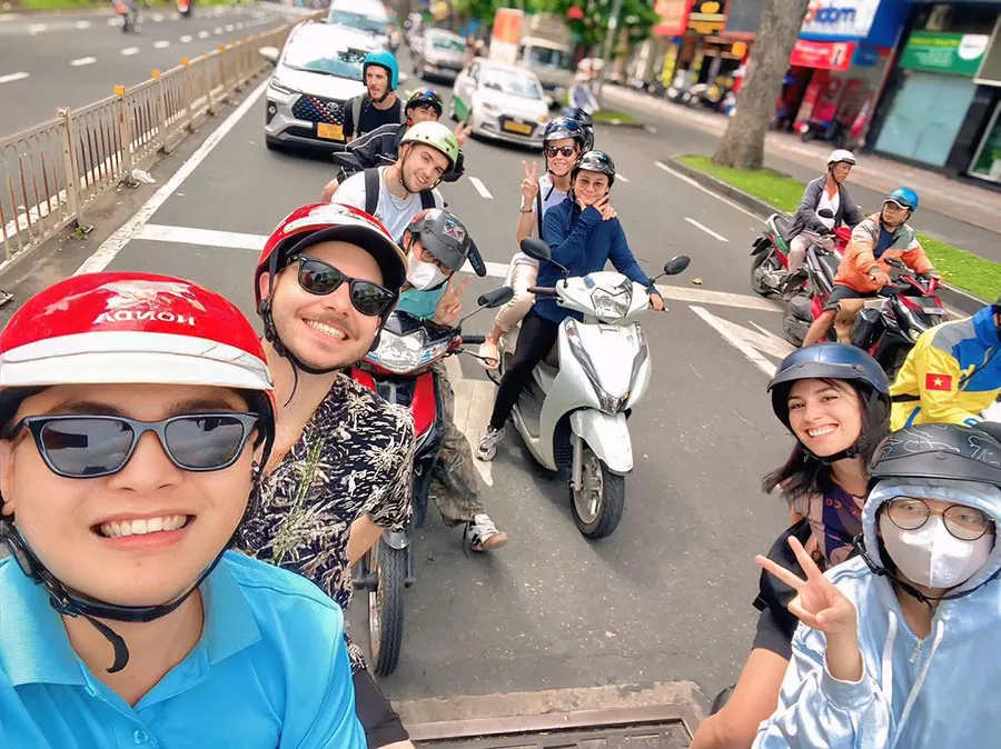 Motorbike Tours in Ho Chi Minh City showcasing vibrant street life and culture