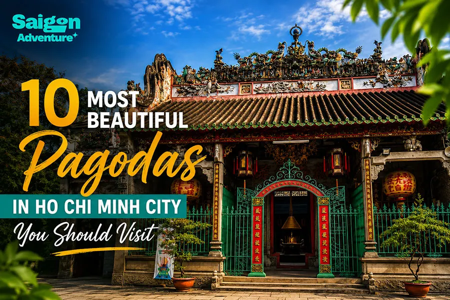 A beautiful pagoda in Ho Chi Minh City featuring impressive architecture and peaceful surroundings.