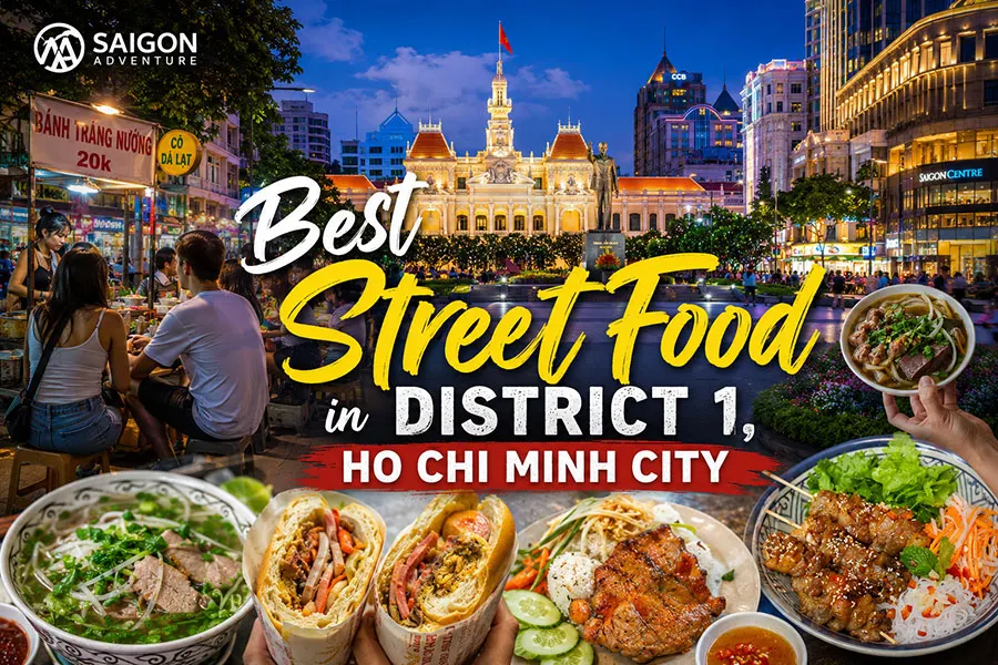 Explore District 1 with a local guide and discover authentic Vietnamese street food