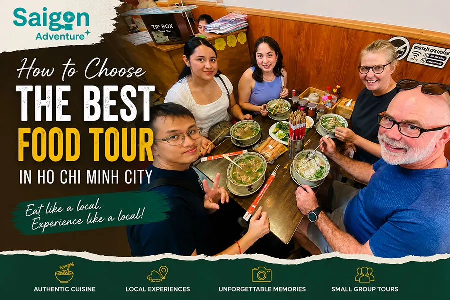 The Complete History of the Cu Chi Tunnels: Vietnam's Underground Legacy of Resilience 14 International tourists enjoying local Vietnamese cuisine at a traditional restaurant