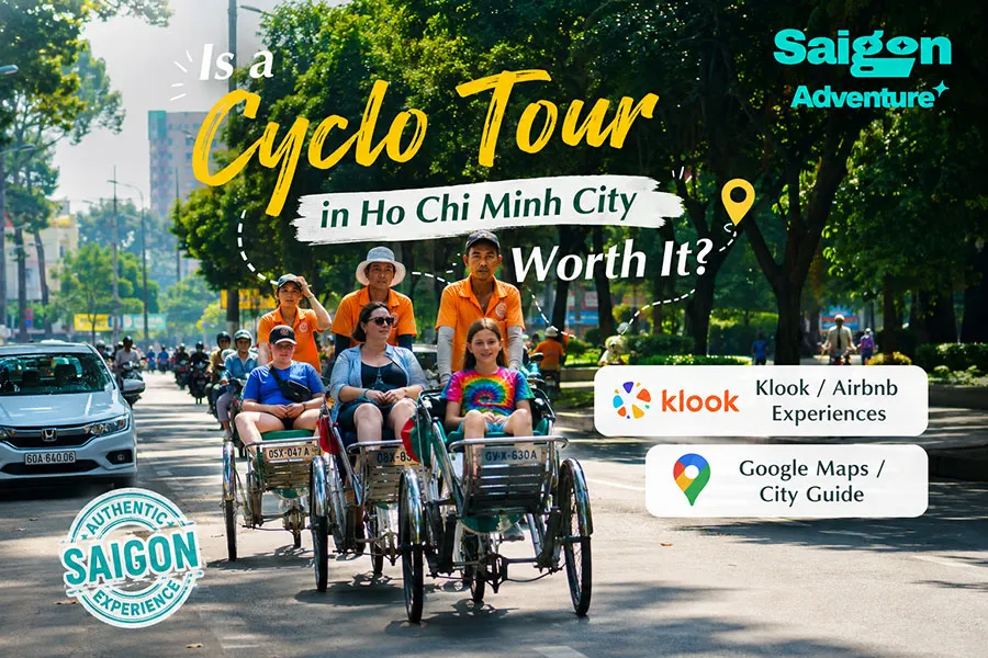 Is a Cyclo Tour in Ho Chi Minh City Worth It? 2 Travelers discovering hidden streets and local life on a traditional Saigon cyclo