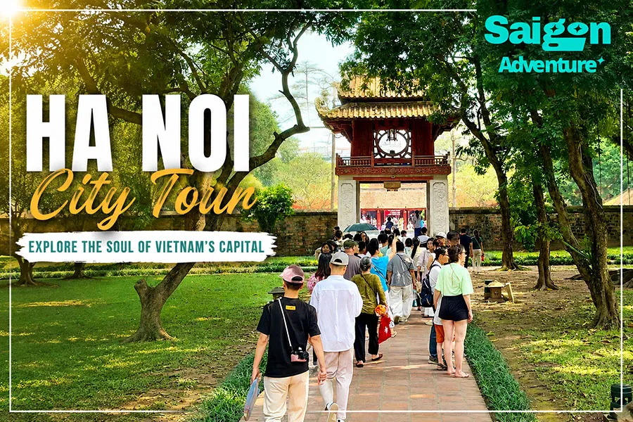 Temple of Literature Hanoi: History, Tickets and Visitor Tips 3 Ha Noi City Tour at the Temple of Literature with international travelers exploring one of Hanoi’s most iconic cultural landmarks