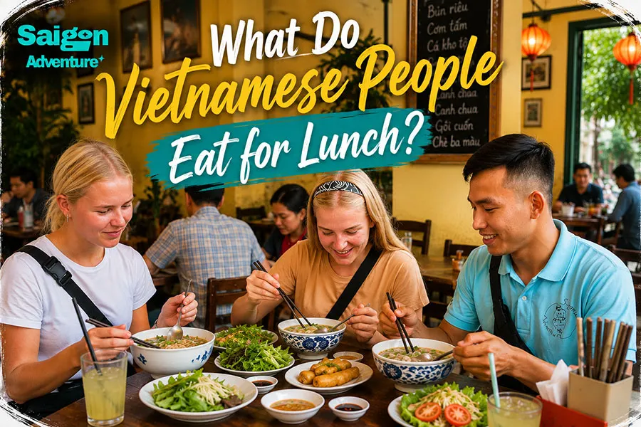 What Do Vietnamese People Eat for Lunch? A Local Food Guide 3 Enjoy lunch like a true Vietnamese local at a traditional restaurant in Ho Chi Minh City.
