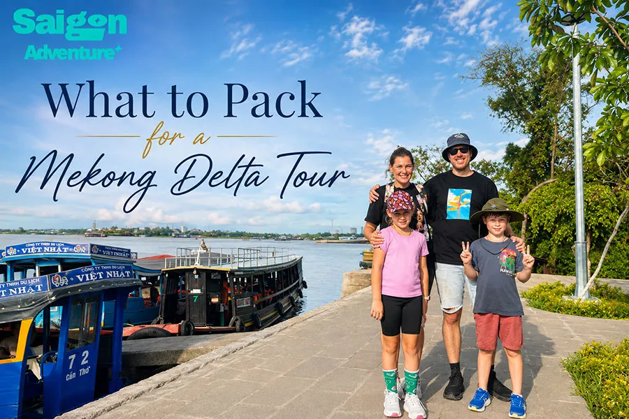 What to Pack for a Mekong Delta Tour: Smart Travel Guide 2 Sun hat, sunscreen and small backpack packed for a Mekong Delta tour