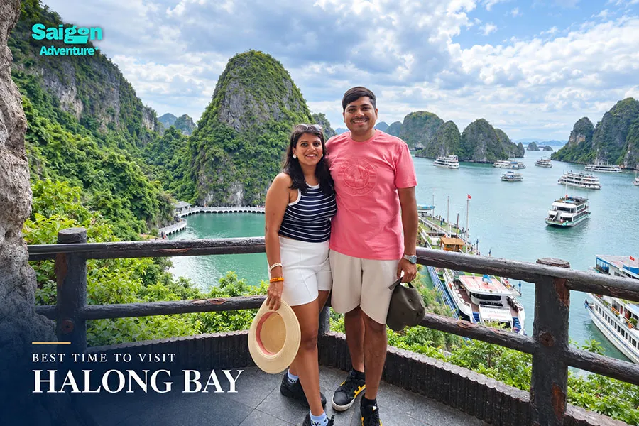 Best Time to Visit Halong Bay: Complete Weather Guide 1 Halong Bay weather during the best travel season with clear skies, calm water and spectacular limestone karsts