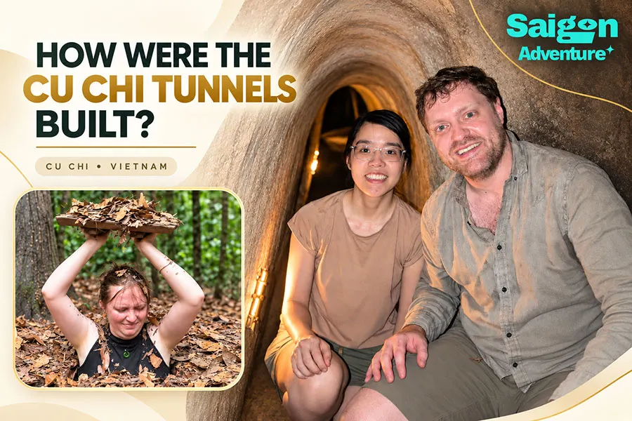 How Were the Cu Chi Tunnels Built? Inside the Underground Network 1 Travelers exploring the narrow underground passages of the Cu Chi Tunnels