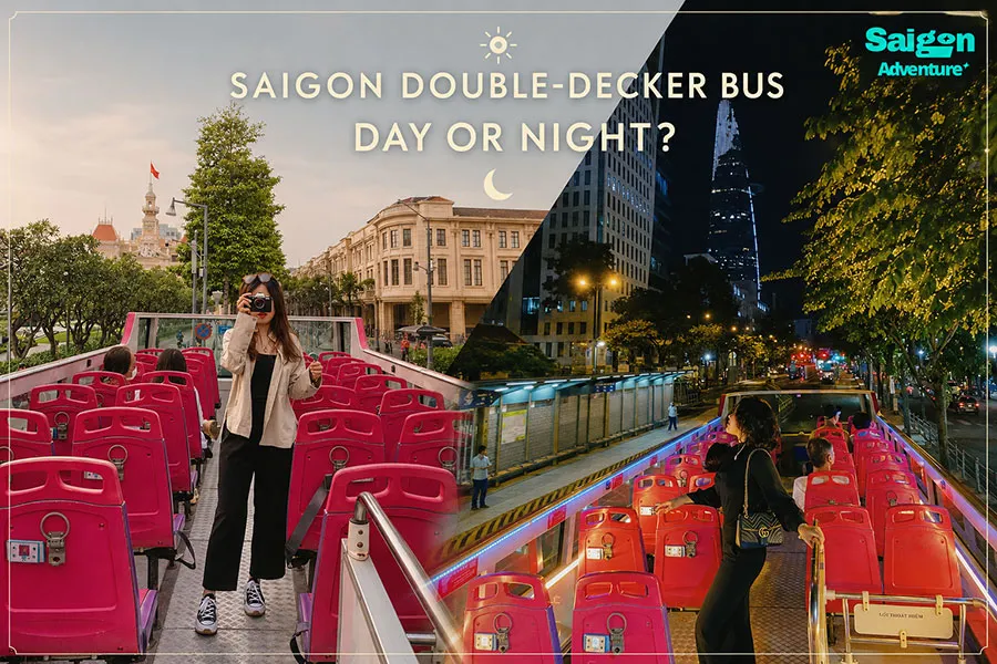 Saigon Hop-On Hop-Off Bus ticket prices vary by route and duration 2 aigon sightseeing bus offering contrasting city views by day and night