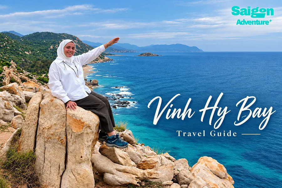Vinh Hy Bay Travel Guide: Beaches, Coral and Scenic Coastal Roads 6 Enjoy a Vinh Hy Bay travel experience overlooking blue waters and rugged coastal rocks.