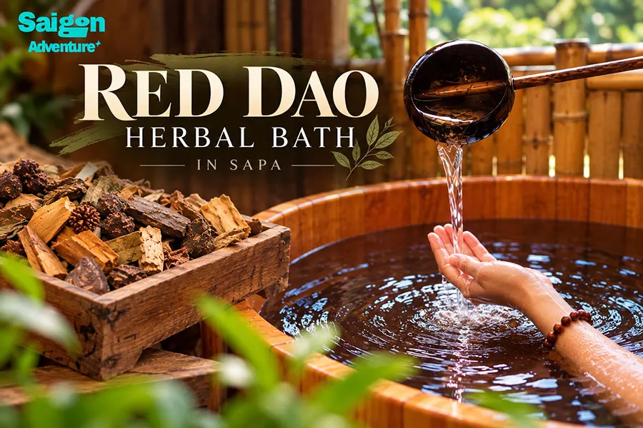 Red Dao Herbal Bath in Sapa: What to Expect, Prices and Where to Try It 3 Traditional Red Dao herbal bath in Sapa offering a unique cultural wellness experience