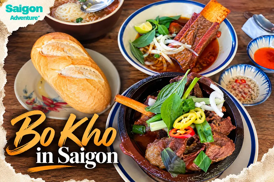 Bo Kho in Saigon: Vietnamese Beef Stew and How to Eat It 4 Traditional Bo Kho served with crispy Vietnamese baguette