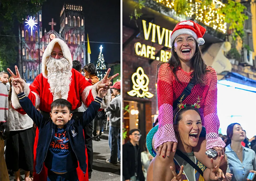 Christmas in Ho Chi Minh City: A first-time visitor’s guide 2 Busy Saigon streets filled with Christmas lights and festive crowds