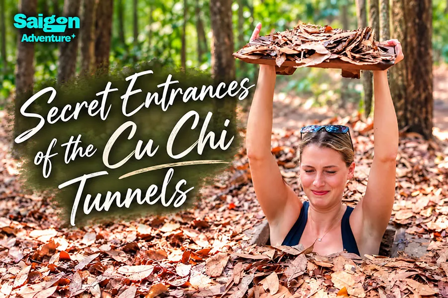 Secret Entrances of the Cu Chi Tunnels: How Were They Hidden? 2 Secret entrance of the Cu Chi Tunnels concealed with leaves, soil and natural forest camouflage