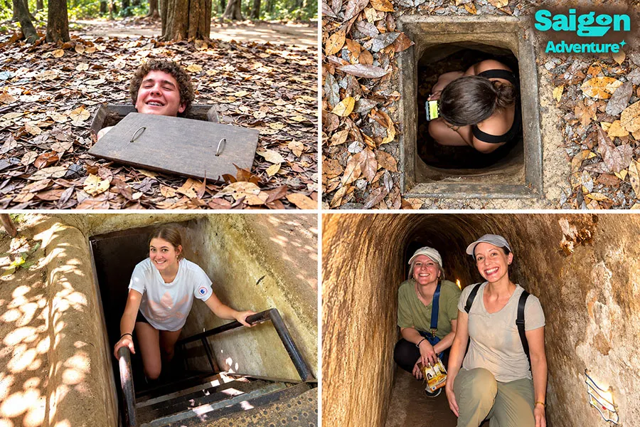 Secret Entrances of the Cu Chi Tunnels: How Were They Hidden? 1 Cu Chi Tunnels experience with hidden entrances, narrow openings and underground passages