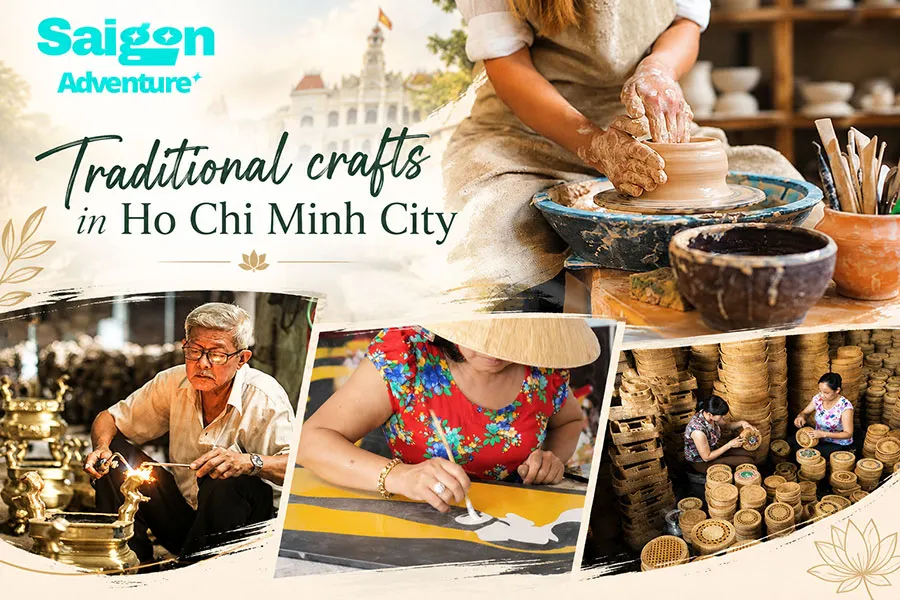 Where to Experience Vietnamese Traditional Crafts in Ho Chi Minh City 1 Handmade ceramics and lacquerware displayed in a Vietnamese craft shop